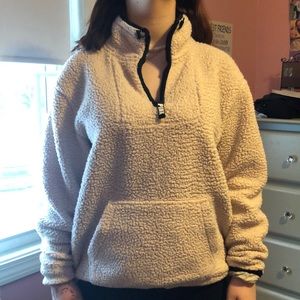 champagne sherpa quarter-zip